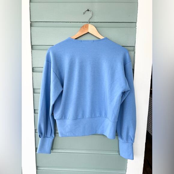 Scotch & Soda Good Luck Charm Voluminous Sleeve Soft Sweatshirt blue fall casual - Picture 6 of 9